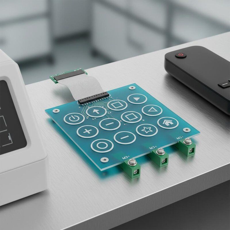 PCB Tail Capacitive Membrane Keypad Featuring M3 Screws Terminals Ideal for Control Panels Medical Equipment and Consumer Electronics