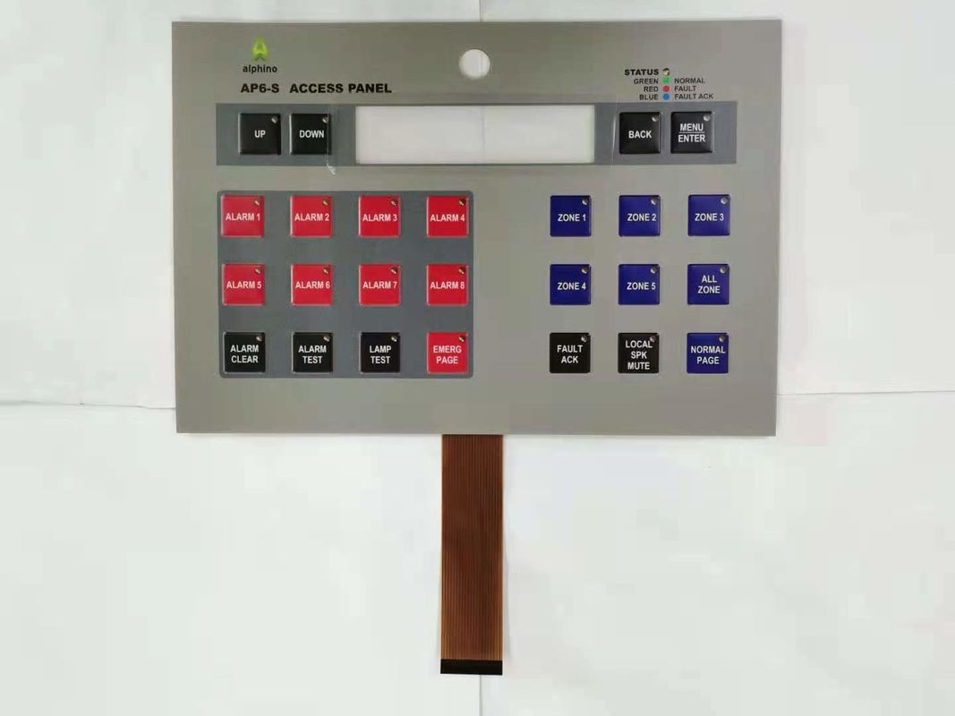 Pantone Color PET Embossed Membrane Switch With 3M Adhesive